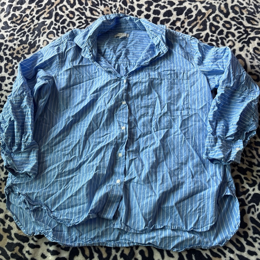 Light Blue Striped Women’s Button-Front Camisole